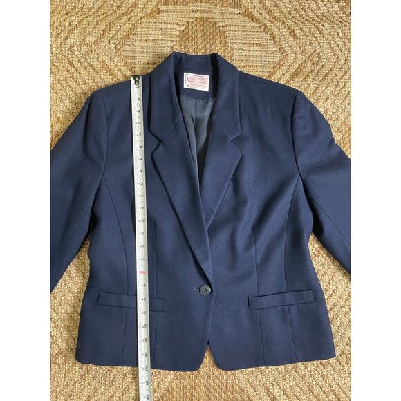 Vintage Navy Pendleton Blazer Petite Size 10 Made in USA - Picture 7 of 7